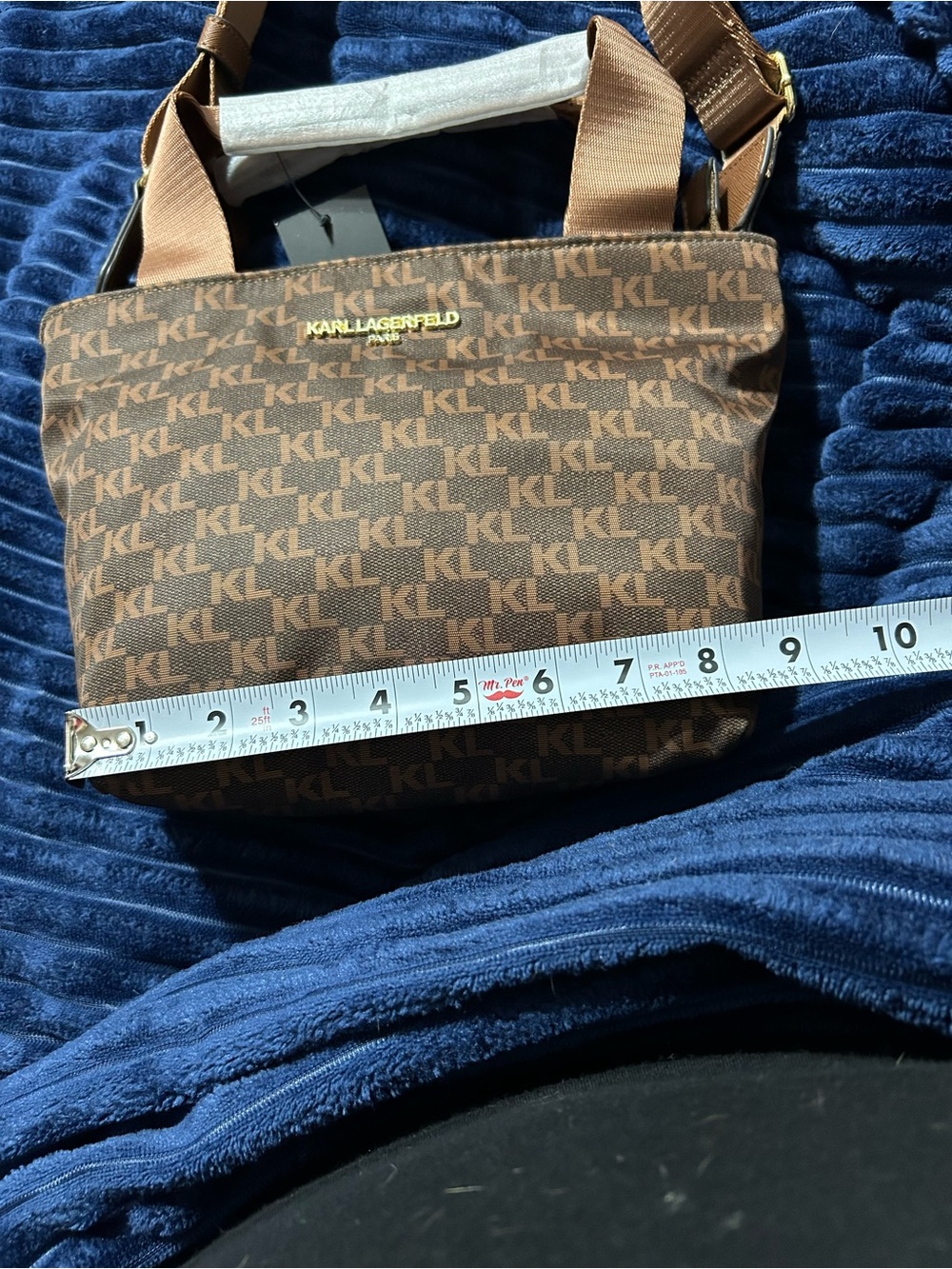 Karl Lagerfeld Brown Monogram Crossbody Bag - Picture 15 of 16